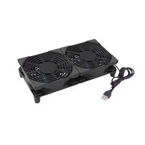 5V Quiet Dual USB Cooling Fan 120mm x 2 with 1200mm Cable,76CFM Airflow Cooling for Router, Computer, Mac Mini, PlayStation, Rack DIY Audio Video Network Cabinet Server Cooling Project 5V Quiet Dual USB Cooling Fan 120mm x 2 with 1200mm Cable,76CFM Airflow Cooling for Router, Computer, Mac Mini, PlayStation, Rack DIY Audio Video Network Cabinet Server Cooling Project