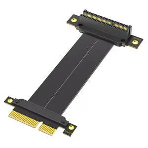 PCI-E 4.0 4X 1X Extension Cable 10CM High Speed 8Gbps/4Gbps with Gold-Plated Connector for 1U 2U Chassis (4X, 90° to 180°,10cm) PCI-E 4.0 4X 1X Extension Cable 10CM High Speed 8Gbps/4Gbps with Gold-Plated Connector for 1U 2U Chassis (4X, 90° to 180°,10cm)