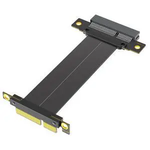 PCI-E 4.0 4X 1X Extension Cable 10CM High Speed 8Gbps/4Gbps with Gold-Plated Connector for 1U 2U Chassis (4X, 180° to 90°,10cm) PCI-E 4.0 4X 1X Extension Cable 10CM High Speed 8Gbps/4Gbps with Gold-Plated Connector for 1U 2U Chassis (4X, 180° to 90°,10cm)