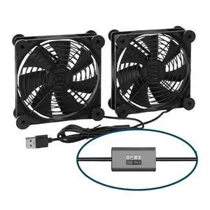 Quiet Dual 120mm USB Fan Dual-Ball Bearings, with L/M/H 3-Degree Speed Controller High Airflow Cooling Fan for Receiver DVR PlayStation Xbox Computer Cabinet Cooling Quiet Dual 120mm USB Fan Dual-Ball Bearings, with L/M/H 3-Degree Speed Controller High Airflow Cooling Fan for Receiver DVR PlayStation Xbox Computer Cabinet Cooling