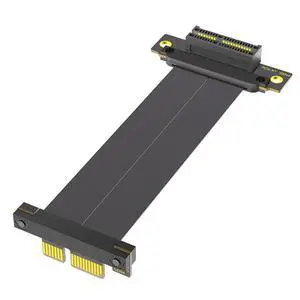 PCI-E 4.0 Dual Bertical 90° Direction 1X 4X Extension Cable 8Gbps Gen4 Compatible with 1U 2U ATX BTX Chassis (1X, 10cm) PCI-E 4.0 Dual Bertical 90° Direction 1X 4X Extension Cable 8Gbps Gen4 Compatible with 1U 2U ATX BTX Chassis (1X, 10cm)
