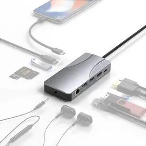 11in1 USB C to 4K60Hz HDMI-Compatible Adapter 1000Mbps RJ45 Ethernet HUB PD100W SD/TF Card Reader 11in1 USB C to 4K60Hz HDMI-Compatible Adapter 1000Mbps RJ45 Ethernet HUB PD100W SD/TF Card Reader