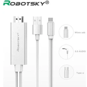 C and Micro USB To HDTV TV HDMI Adapter 2 In 1 Digital AV Cable For Samsung Xiao C and Micro USB To HDTV TV HDMI Adapter 2 In 1 Digital AV Cable For Samsung Xiao