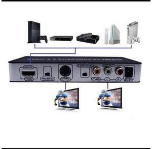 HDMI to TV Composite RCA AV + S Video Converter Include AV & S Video Cables + AC HDMI to TV Composite RCA AV + S Video Converter Include AV & S Video Cables + AC