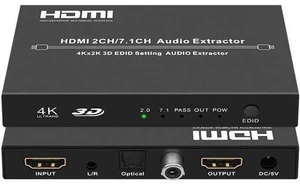 4K@30HZ HDMI Audio Extractor Splitter HDMI 2CH/7.1 CH Audio Output 3D EDID Digit 4K@30HZ HDMI Audio Extractor Splitter HDMI 2CH/7.1 CH Audio Output 3D EDID Digit