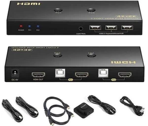 Aomoproing KVM Switch HDMI 2 Port 4K @60Hz, 2x1 HDMI KVM Switch for 2 Computers Aomoproing KVM Switch HDMI 2 Port 4K @60Hz, 2x1 HDMI KVM Switch for 2 Computers