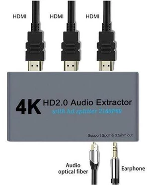 4K@60fs HDMI Audio Splitter HDMI2.0 Audio Decoder Audio Extractor HDMI 1 In 2 Ou 4K@60fs HDMI Audio Splitter HDMI2.0 Audio Decoder Audio Extractor HDMI 1 In 2 Ou