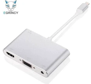 HDMI To VGA Adapter For iPhone To HDMI VGA Audio TV AV Converter Cable 1080P Wit HDMI To VGA Adapter For iPhone To HDMI VGA Audio TV AV Converter Cable 1080P Wit