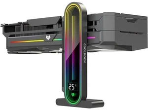 Graphics Card Support Bracket, Height Adjustable RGB GPU Stand with Temperature Graphics Card Support Bracket, Height Adjustable RGB GPU Stand with Temperature