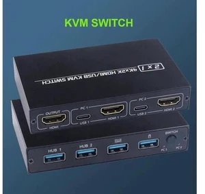 Aomoproing 2 Ports HDMI KVM Switch Box, USB and HDMI Switch for 2 Computers Shar Aomoproing 2 Ports HDMI KVM Switch Box, USB and HDMI Switch for 2 Computers Shar