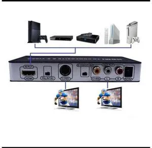 HDMI to TV Composite RCA AV + S-Video Converter Include AV & S Video Cables + AC HDMI to TV Composite RCA AV + S-Video Converter Include AV & S Video Cables + AC