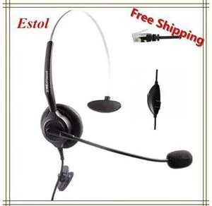 Mono monaural single ear rj9 plug headset voice volume adjustable mute key call Mono monaural single ear rj9 plug headset voice volume adjustable mute key call