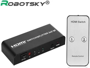 V1.4 Switch 2X2 HDMI Switcher Splitter 2 in 2 out HDMI Switcher Video Audio Conv V1.4 Switch 2X2 HDMI Switcher Splitter 2 in 2 out HDMI Switcher Video Audio Conv