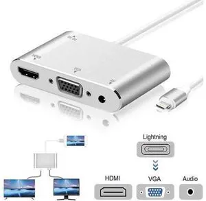 For Lightning to HDMI VGA Jack Audio TV Adapter Cable Converter For iPhone X iPh For Lightning to HDMI VGA Jack Audio TV Adapter Cable Converter For iPhone X iPh