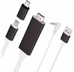 2 In 1 Type C and Micro USB To HDTV TV HDMI Adapter Charger Digital AV Cable wit 2 In 1 Type C and Micro USB To HDTV TV HDMI Adapter Charger Digital AV Cable wit