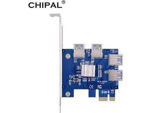 PCI-E 1X to 4 USB 3.0 Riser Card PCIE 1X to 16X Adapter PCI Express Port Multipl PCI-E 1X to 4 USB 3.0 Riser Card PCIE 1X to 16X Adapter PCI Express Port Multipl