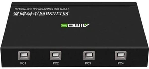 AM-KM402 4 Ports USB Synchronizer USB Keyboard Mouse Synchronous Controller Alum AM-KM402 4 Ports USB Synchronizer USB Keyboard Mouse Synchronous Controller Alum