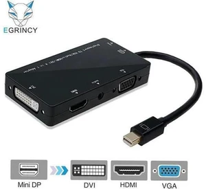 4 In 1 Mini DP To HDMI VGA DVI Audio Adapter Cable DisplayPort Thunderbolt Conve 4 In 1 Mini DP To HDMI VGA DVI Audio Adapter Cable DisplayPort Thunderbolt Conve