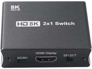 NK-W80 2x1 HDMI Switcher 2 in 1 Out High-speed HD Switcher Converter up to 8K@60 NK-W80 2x1 HDMI Switcher 2 in 1 Out High-speed HD Switcher Converter up to 8K@60