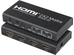 4K 2x2 HDMI Matrix 2 IN 2 OUT HDMI Switch Splitter Dual Display Screen Share Con 4K 2x2 HDMI Matrix 2 IN 2 OUT HDMI Switch Splitter Dual Display Screen Share Con