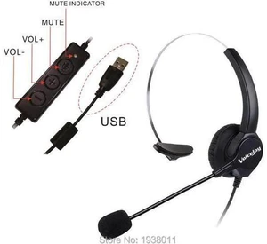 Call Center Noise Cancelling Corded Monaural Headset Headphone with Mic Mircroph Call Center Noise Cancelling Corded Monaural Headset Headphone with Mic Mircroph