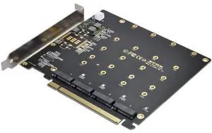 4X NVME M.2 AHCI to PCI-E Express 3.0 Gen3 X16 Raid Card with Fan VRO 4X NVME M.2 AHCI to PCI-E Express 3.0 Gen3 X16 Raid Card with Fan VRO