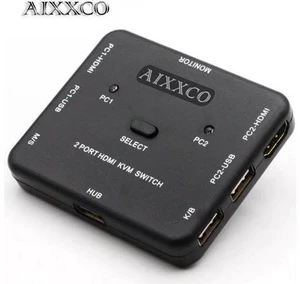 HDMI KVM Switch 1.4v Switcher 2 Port PCs Sharing 2 Devices for Keyboard Mouse Pr HDMI KVM Switch 1.4v Switcher 2 Port PCs Sharing 2 Devices for Keyboard Mouse Pr
