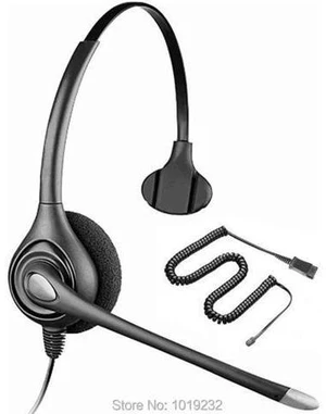 Mono RJ9 plug headset with Quick Disconnect cord phone headset call center offic Mono RJ9 plug headset with Quick Disconnect cord phone headset call center offic