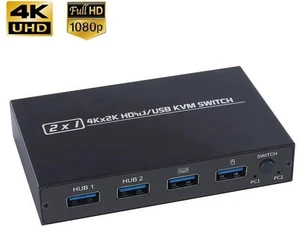 HDMI-compatible KVM Switch Splitter Dual PC to Single Monitor with 2 USB Ports 4 HDMI-compatible KVM Switch Splitter Dual PC to Single Monitor with 2 USB Ports 4