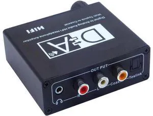 Digital to Analog Audio Converter HiFi Headphone Amplifier With Toslink to Coaxi Digital to Analog Audio Converter HiFi Headphone Amplifier With Toslink to Coaxi