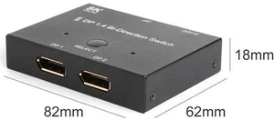 Splitter DP1.4 Bi-Direction Switch Audio Video Sync Adapter 1x2/2x1 Switcher for Splitter DP1.4 Bi-Direction Switch Audio Video Sync Adapter 1x2/2x1 Switcher for