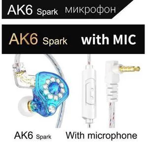 QKZ AK6 Spark Professional Headphones for Live Streaming Hosts, 2.5-meter longca QKZ AK6 Spark Professional Headphones for Live Streaming Hosts, 2.5-meter longca