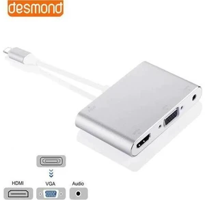 8 Pin to HDMI VGA 3.5mm Jack Adapter High Quality HDTV OTG Converter Cable for i 8 Pin to HDMI VGA 3.5mm Jack Adapter High Quality HDTV OTG Converter Cable for i