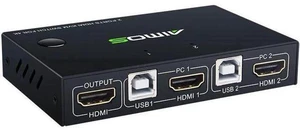 HDMI KVM Switcher 4K@30Hz 2 In 1 Out KVM Switcher Keyboard Mouse USB Shared Disp HDMI KVM Switcher 4K@30Hz 2 In 1 Out KVM Switcher Keyboard Mouse USB Shared Disp