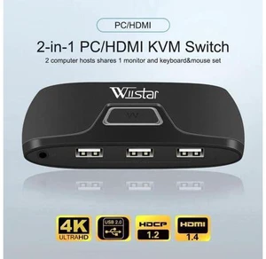 HDMI 2X1 KVM USB KVM Switch USB2.0 Switcher KVM Switch for Windows10 PC Keyboard HDMI 2X1 KVM USB KVM Switch USB2.0 Switcher KVM Switch for Windows10 PC Keyboard
