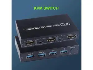 KVM Switch 4 Port 4K USB Switch KVM VGA Switcher Splitter Box for Sharing Printe KVM Switch 4 Port 4K USB Switch KVM VGA Switcher Splitter Box for Sharing Printe