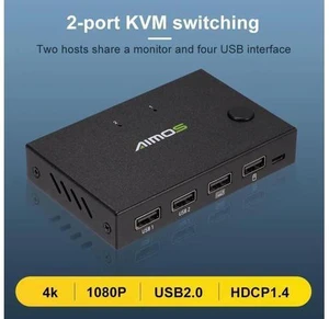 For 2 PC Sharing Keyboard Mouse Printer Plug And Paly 2020 Out 4K USB HDMI KVM S For 2 PC Sharing Keyboard Mouse Printer Plug And Paly 2020 Out 4K USB HDMI KVM S