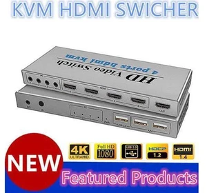 HDMI Switch 4K USB HDMI KVM Switcher 4 in 1 Out with 3 USB Ports out for Mouse K HDMI Switch 4K USB HDMI KVM Switcher 4 in 1 Out with 3 USB Ports out for Mouse K