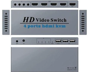 KVM Switch USB 2.0 Switcher for Printer Monitor Keyboard Mouse 4 PCs Sharing 1 D KVM Switch USB 2.0 Switcher for Printer Monitor Keyboard Mouse 4 PCs Sharing 1 D