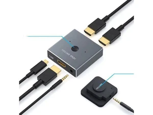 Switch Adapter Spliter HDMI Switcher 1x2 Mini 1 IN 2 OUT Wire Control HD 2.0 4K Switch Adapter Spliter HDMI Switcher 1x2 Mini 1 IN 2 OUT Wire Control HD 2.0 4K
