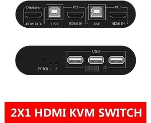 4K High Definition HDMI KVM Switch 2-Port USB Manual Switcher Box Keyboard Mouse 4K High Definition HDMI KVM Switch 2-Port USB Manual Switcher Box Keyboard Mouse
