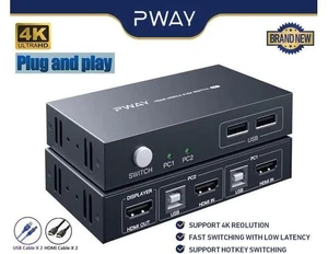 USB KVM Switch HDMI Splitter Keyboard And Mouse Switch HD 4K@30Hz 2 In 1 Out Wit USB KVM Switch HDMI Splitter Keyboard And Mouse Switch HD 4K@30Hz 2 In 1 Out Wit