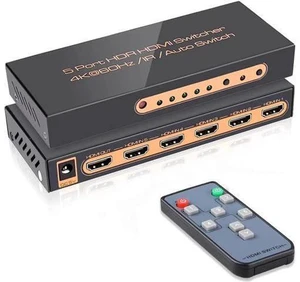 5 Port HDMI Switch, 4K @60Hz HDMI Switch with Remote Support HDR10, Dolby Vision 5 Port HDMI Switch, 4K @60Hz HDMI Switch with Remote Support HDR10, Dolby Vision