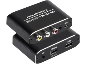 HDMI to RCA Converter, 1080P HDMI to AV 3RCA CVBs Composite Video 3.5mm Aux Audi HDMI to RCA Converter, 1080P HDMI to AV 3RCA CVBs Composite Video 3.5mm Aux Audi