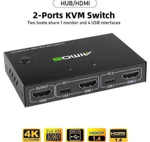 AM-KVM201CC 2-Port KVM Switch HDMI-compatible splitter 10Gbps USB Switch Splitte AM-KVM201CC 2-Port KVM Switch HDMI-compatible splitter 10Gbps USB Switch Splitte