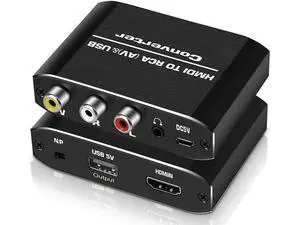 HDMI to RCA Converter, Aluminum 1080P HDMI to AV 3RCA CVBS Composite Adapter wit HDMI to RCA Converter, Aluminum 1080P HDMI to AV 3RCA CVBS Composite Adapter wit