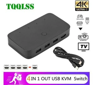 HDMI KVM Switch 4 in 1 Out 4K@30Hz with USB2.0 Hub for PC Monitor Projector Keyb HDMI KVM Switch 4 in 1 Out 4K@30Hz with USB2.0 Hub for PC Monitor Projector Keyb