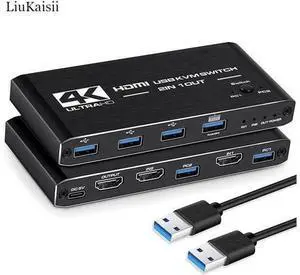 USB2.0 KVM Switch 4K 60HZ HDMI2.0 2 Input 1Output KVM Switchfor Laptop/PC Keyboa USB2.0 KVM Switch 4K 60HZ HDMI2.0 2 Input 1Output KVM Switchfor Laptop/PC Keyboa