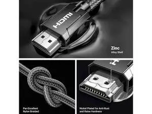UGREEN 8K HDMI 2.1 Cable Certified 6.6FT, 10K Ultra High Speed HDMI Cord 4K 240H UGREEN 8K HDMI 2.1 Cable Certified 6.6FT, 10K Ultra High Speed HDMI Cord 4K 240H