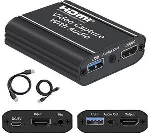 Capture Card with Loop Out, Video Capture with Audio, 4K HDMI Game Capture USB 2 Capture Card with Loop Out, Video Capture with Audio, 4K HDMI Game Capture USB 2